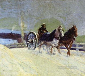 ジョージ・ラックス Painting - ヒッチチーム 1916 ジョージ・ラックスの馬車